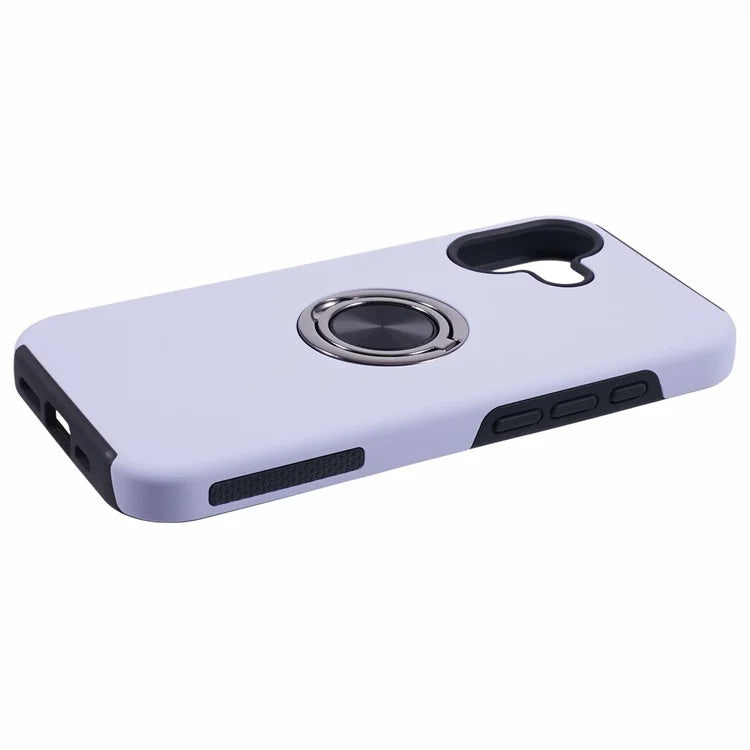 For iPhone 16 Case Anti-Drop PC+TPU Protective Cover with Rotary Kickstand