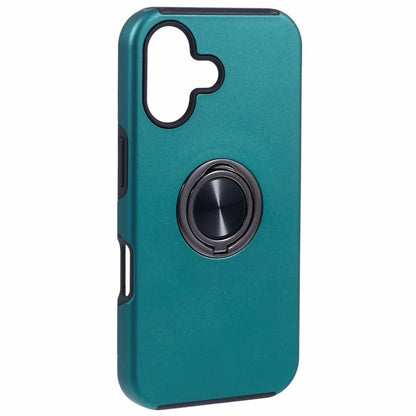 For iPhone 16 Case Anti-Drop PC+TPU Protective Cover with Rotary Kickstand