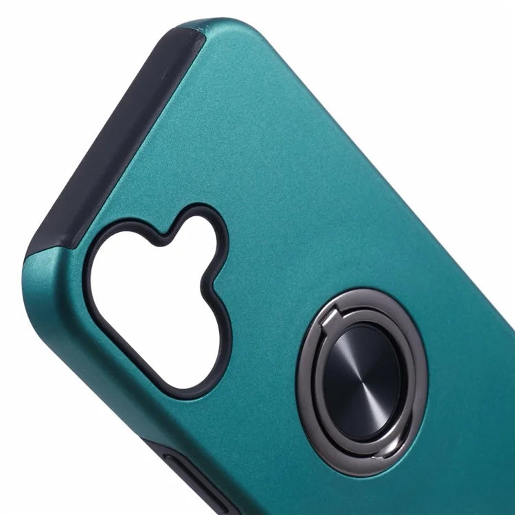 For iPhone 16 Case Anti-Drop PC+TPU Protective Cover with Rotary Kickstand