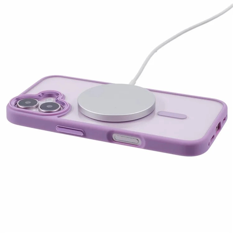 For iPhone 16 Plus Case Drop-Proof PC+TPU Phone Cover Compatible with MagSafe