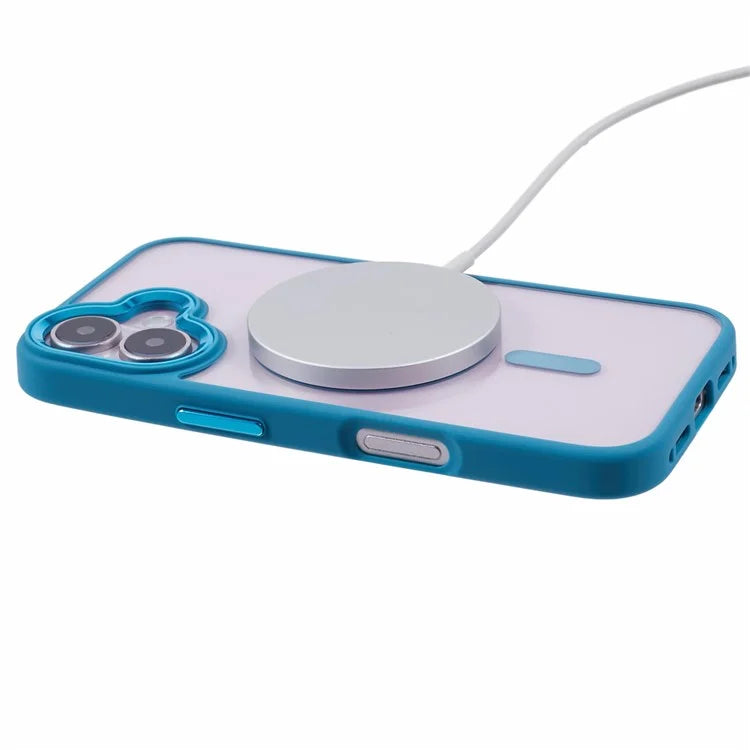 For iPhone 16 Plus Case Drop-Proof PC+TPU Phone Cover Compatible with MagSafe