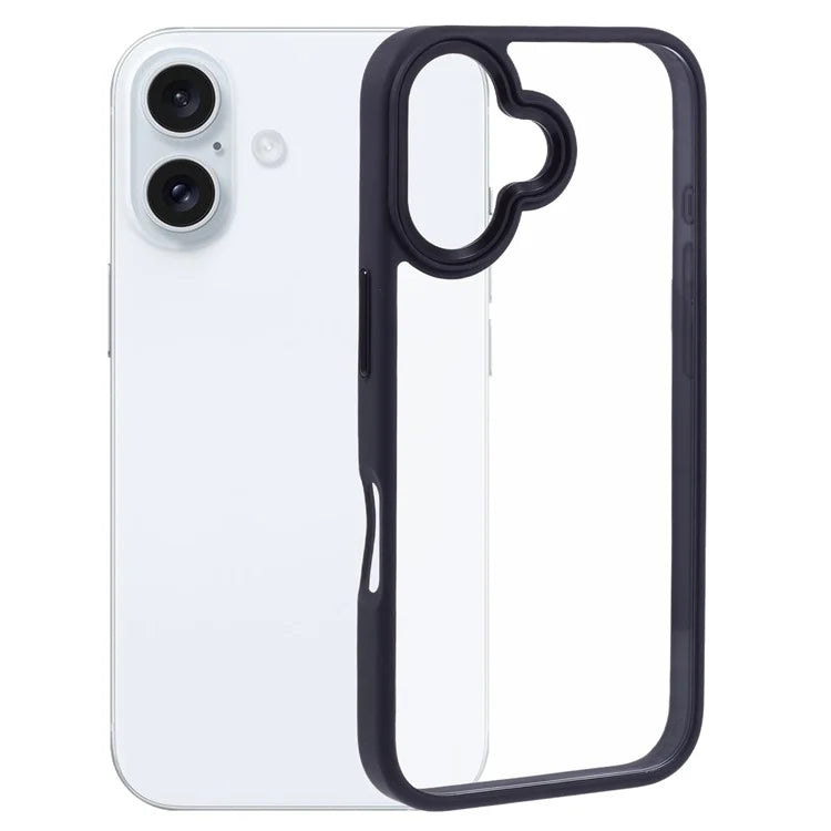 For iPhone 16 Plus Cell Phone Case Clear Back Drop Protection PC+TPU Cover