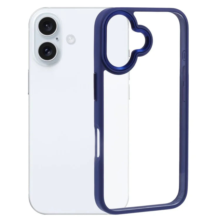 For iPhone 16 Plus Cell Phone Case Clear Back Drop Protection PC+TPU Cover