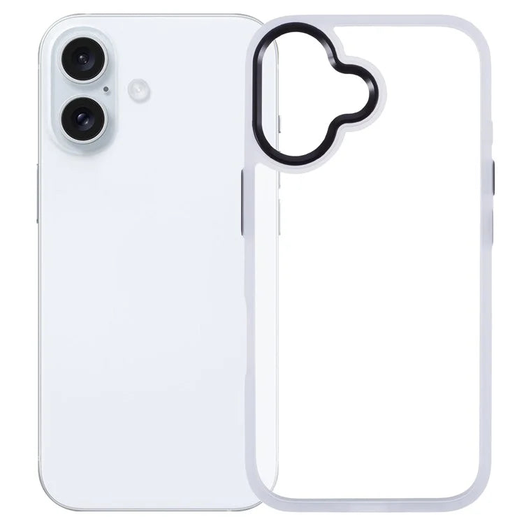 For iPhone 16 Plus Cell Phone Case Clear Back Drop Protection PC+TPU Cover