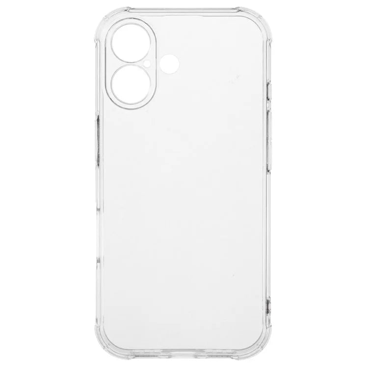 For iPhone 16 Plus Case Clear Shockproof Soft TPU Phone Cover (Precise Rear Lens Cutout)