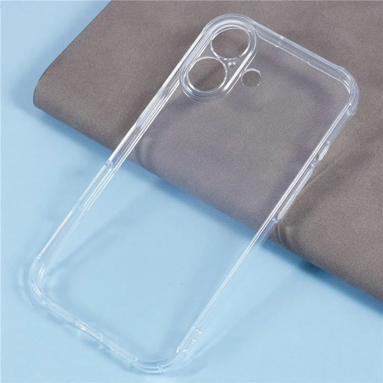 For iPhone 16 Plus Case Clear Shockproof Soft TPU Phone Cover (Precise Rear Lens Cutout)