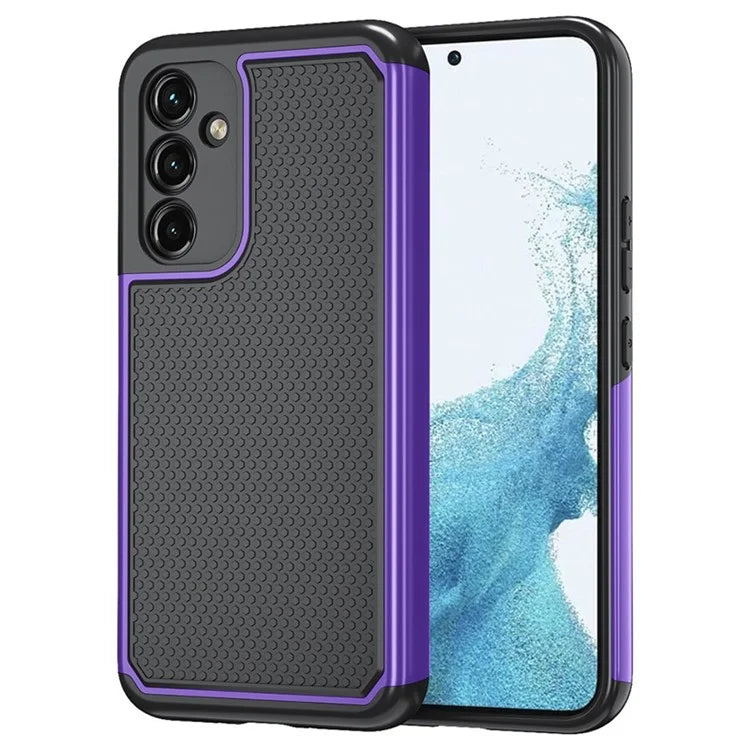 For Samsung Galaxy A54 5G Case Football Texture PC+TPU Drop-proof Phone Cover+Purple