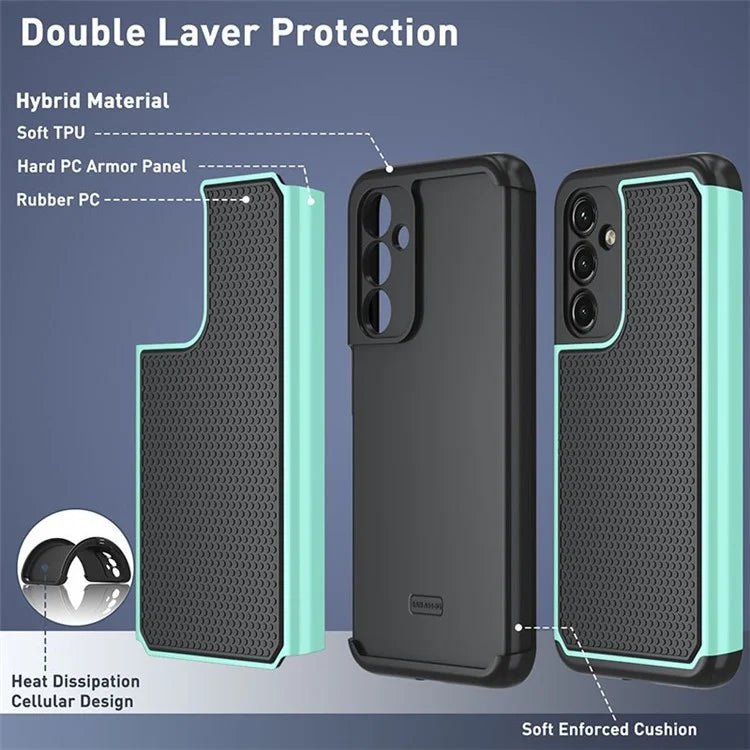 For Samsung Galaxy A54 5G Case Football Texture PC+TPU Drop-proof Phone Cover+Purple