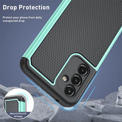 For Samsung Galaxy A54 5G Case Football Texture PC+TPU Drop-proof Phone Cover+Purple