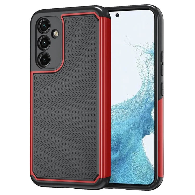 For Samsung Galaxy A54 5G Case Football Texture PC+TPU Drop-proof Phone Cover+Red