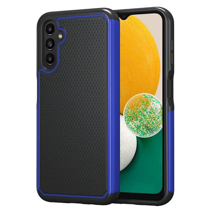 For Samsung Galaxy A14 5G Case Football Texture PC+TPU Mobile Phone Back Cover+Dark Blue
