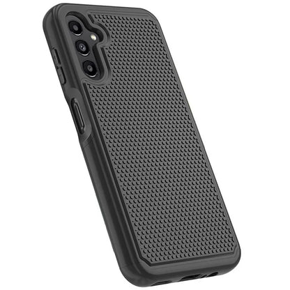 For Samsung Galaxy A14 5G Case Football Texture PC+TPU Mobile Phone Back Cover+Purple