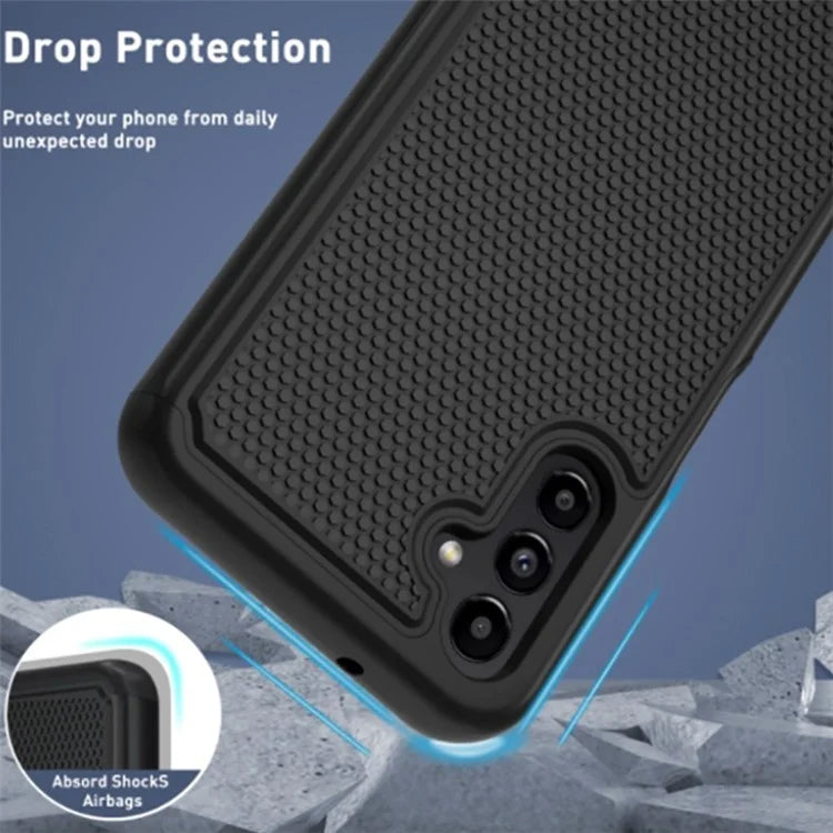 For Samsung Galaxy A14 5G Case Football Texture PC+TPU Mobile Phone Back Cover+Red