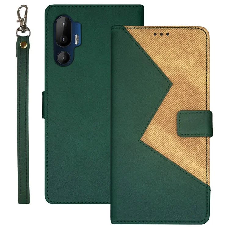 IDEWEI For HTC U24 Pro 5G Case with Card Holder Splicing Color Stand Leather Phone Cover