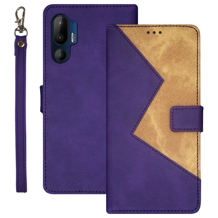 IDEWEI For HTC U24 Pro 5G Case with Card Holder Splicing Color Stand Leather Phone Cover