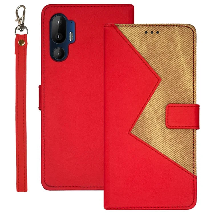 IDEWEI For HTC U24 Pro 5G Case with Card Holder Splicing Color Stand Leather Phone Cover