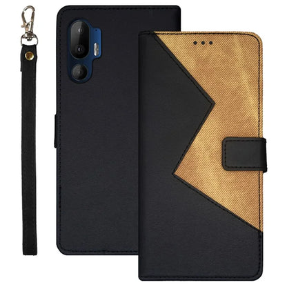 IDEWEI For HTC U24 Pro 5G Case with Card Holder Splicing Color Stand Leather Phone Cover