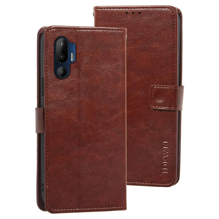 IDEWEI For HTC U24 Pro 5G Case Stand View Leather Phone Cover Crazy Horse Texture