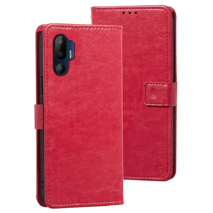 IDEWEI For HTC U24 Pro 5G Case Stand View Leather Phone Cover Crazy Horse Texture