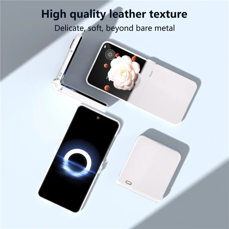 For Honor Magic V Flip 5G Case Hinge Protection Leather+PC Phone Cover Matte Edge