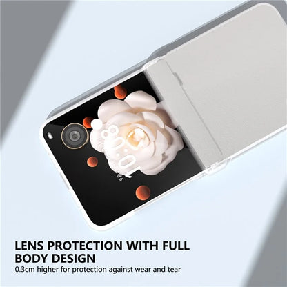 For Honor Magic V Flip 5G Case Hinge Protection Leather+PC Phone Cover Matte Edge