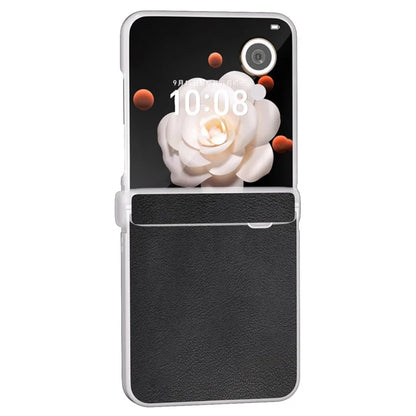 For Honor Magic V Flip 5G Case Hinge Protection Leather+PC Phone Cover Matte Edge