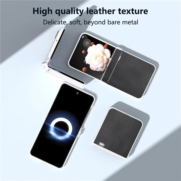 For Honor Magic V Flip 5G Case Hinge Protection Leather+PC Phone Cover Matte Edge