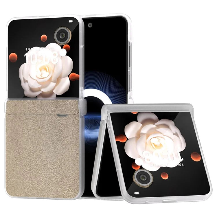 For Honor Magic V Flip 5G Case Hinge Protection Leather+PC Phone Cover Matte Edge