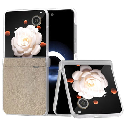 For Honor Magic V Flip 5G Case Hinge Protection Leather+PC Phone Cover Matte Edge