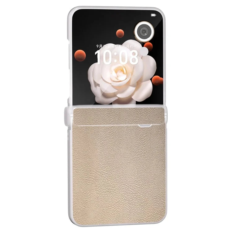 For Honor Magic V Flip 5G Case Hinge Protection Leather+PC Phone Cover Matte Edge