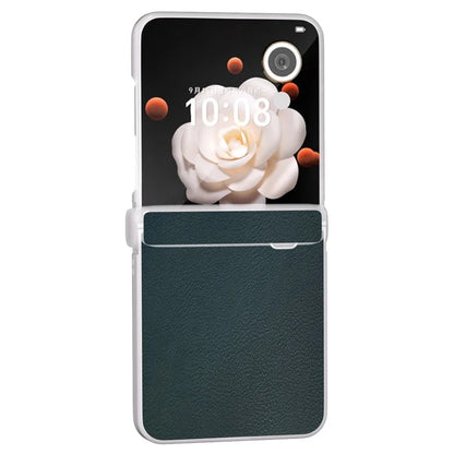 For Honor Magic V Flip 5G Case Hinge Protection Leather+PC Phone Cover Matte Edge