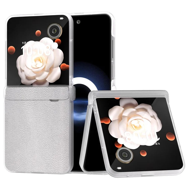 For Honor Magic V Flip 5G Case Hinge Protection Leather+PC Phone Cover Matte Edge