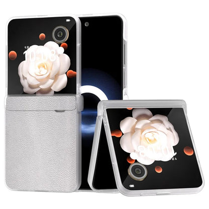 For Honor Magic V Flip 5G Case Hinge Protection Leather+PC Phone Cover Matte Edge