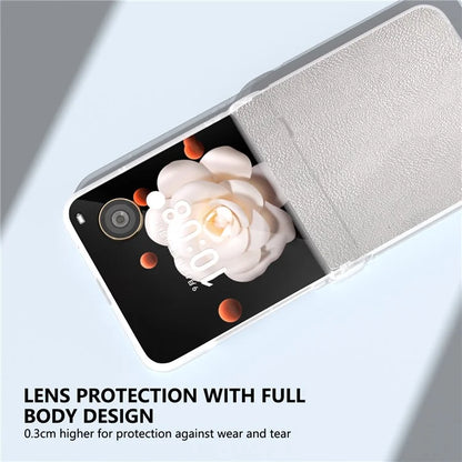 For Honor Magic V Flip 5G Case Hinge Protection Leather+PC Phone Cover Matte Edge