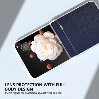 For Honor Magic V Flip 5G Case Hinge Protection Leather+PC Phone Cover Matte Edge
