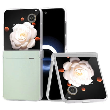 For Honor Magic V Flip 5G Case Hinge Protection Leather+PC Phone Cover Matte Edge