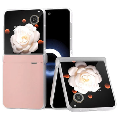 For Honor Magic V Flip 5G Case Hinge Protection Leather+PC Phone Cover Matte Edge