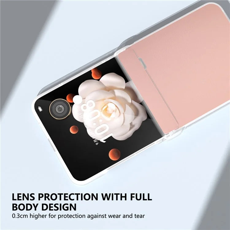 For Honor Magic V Flip 5G Case Hinge Protection Leather+PC Phone Cover Matte Edge