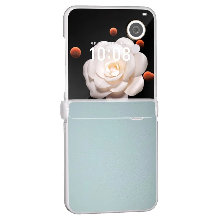 For Honor Magic V Flip 5G Case Hinge Protection Leather+PC Phone Cover Matte Edge