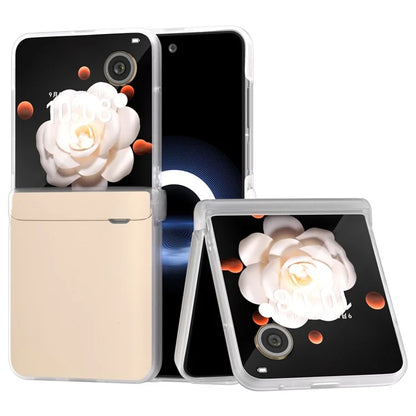 For Honor Magic V Flip 5G Case Hinge Protection Leather+PC Phone Cover Matte Edge