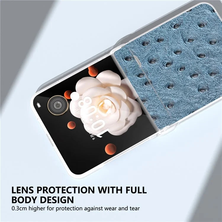 ABEEL For Honor Magic V Flip 5G Case Genuine Cow Leather+PC Phone Cover Hinge Protection