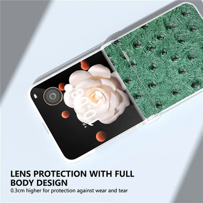 ABEEL For Honor Magic V Flip 5G Case Genuine Cow Leather+PC Phone Cover Hinge Protection