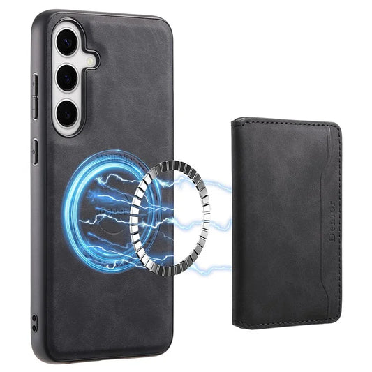 DENIOR D13 For Samsung Galaxy S24+ Retro Phone Case with Card Holder Detachable Strong Magnetic