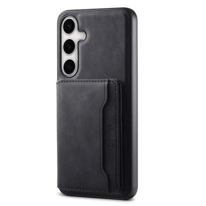 DENIOR D13 For Samsung Galaxy S24+ Retro Phone Case with Card Holder Detachable Strong Magnetic