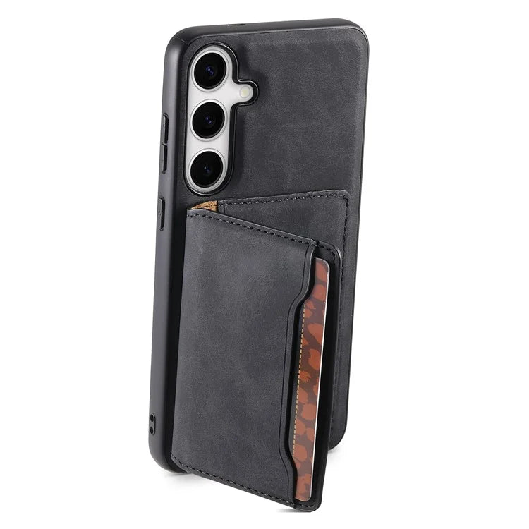 DENIOR D13 For Samsung Galaxy S24+ Retro Phone Case with Card Holder Detachable Strong Magnetic