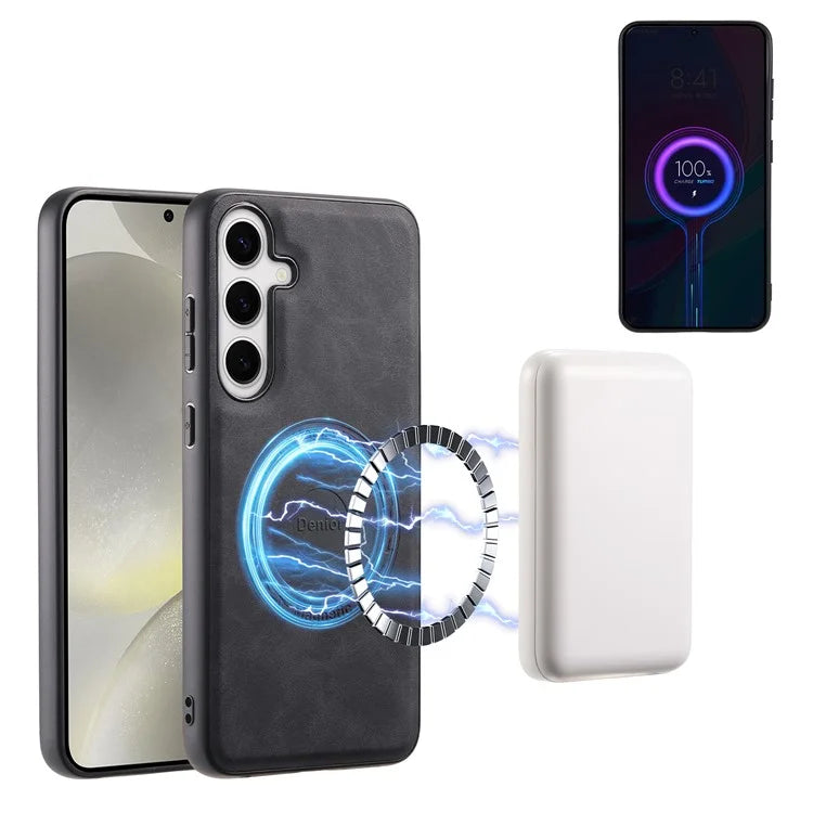 DENIOR D13 For Samsung Galaxy S24+ Retro Phone Case with Card Holder Detachable Strong Magnetic