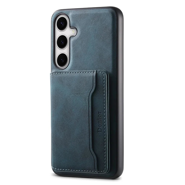 DENIOR D13 For Samsung Galaxy S24+ Retro Phone Case with Card Holder Detachable Strong Magnetic