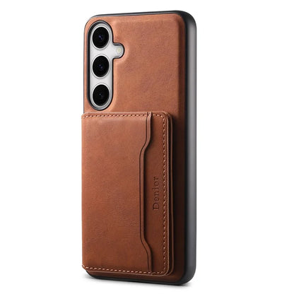 DENIOR D13 For Samsung Galaxy S24+ Retro Phone Case with Card Holder Detachable Strong Magnetic