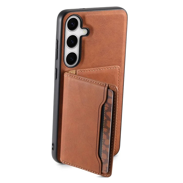 DENIOR D13 For Samsung Galaxy S24+ Retro Phone Case with Card Holder Detachable Strong Magnetic