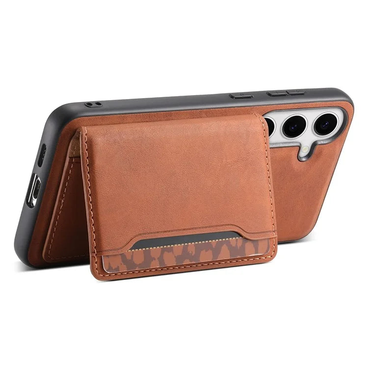 DENIOR D13 For Samsung Galaxy S24+ Retro Phone Case with Card Holder Detachable Strong Magnetic